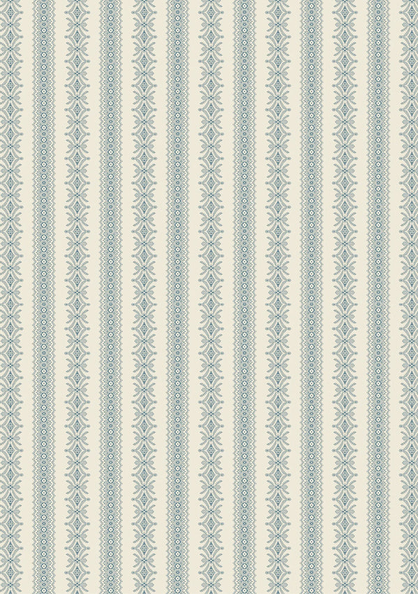 Textile pattern with blue and white stripes on a neutral background