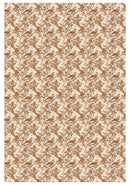 Patterned paper with birds and floral designs in brown on a beige background