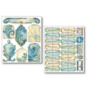 Decorative stickers with ornate designs and motivational phrases on a white background