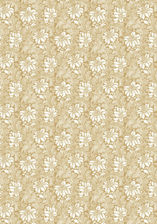 Beige floral patterned paper