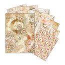 Set of decorative paper sheets with vintage designs on a white background