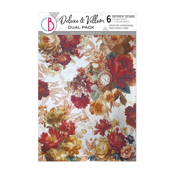 Ciao Bella Book Lovers A4 Deluxe Paper Silver & Vellum Dual Pack Mixed