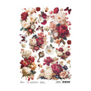 Decorative sheet with floral and clock designs on a white background
