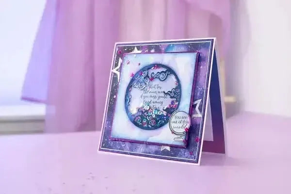 Crafter's Companion Cosmic Create A Card Die And Stencil Mystical Moon*