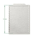 Decorative wall panel with lattice pattern and measurement details on a white background