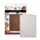 Silicone mould packaging with dragon scales design on a white background