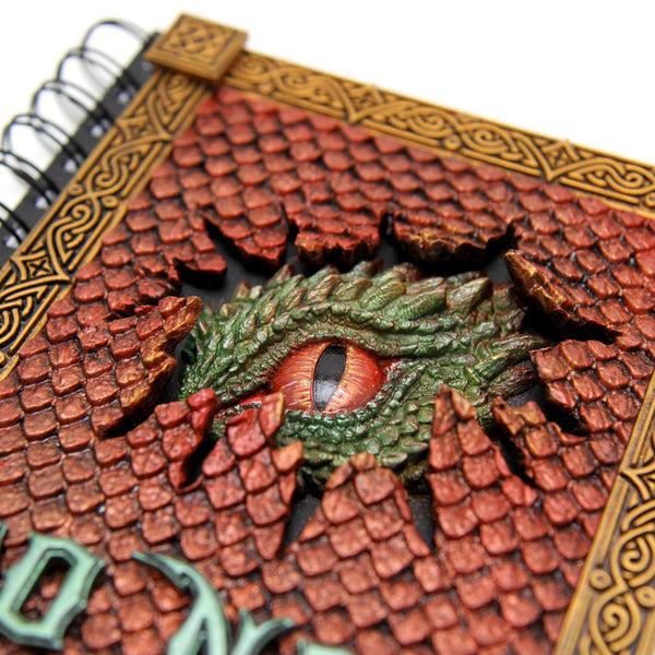 Notebook with dragon design on cover