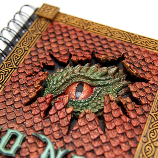 Notebook with dragon design on cover