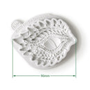 Decorative mold with intricate design and dimensions on a white background