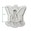 Decorative fairy mold with measurement details on a white background