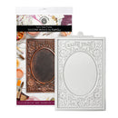 Silicone mould for crafting with decorative frame design on a white background