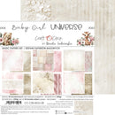 Craft paper set for baby girl themed projects with floral and teddy bear designs.