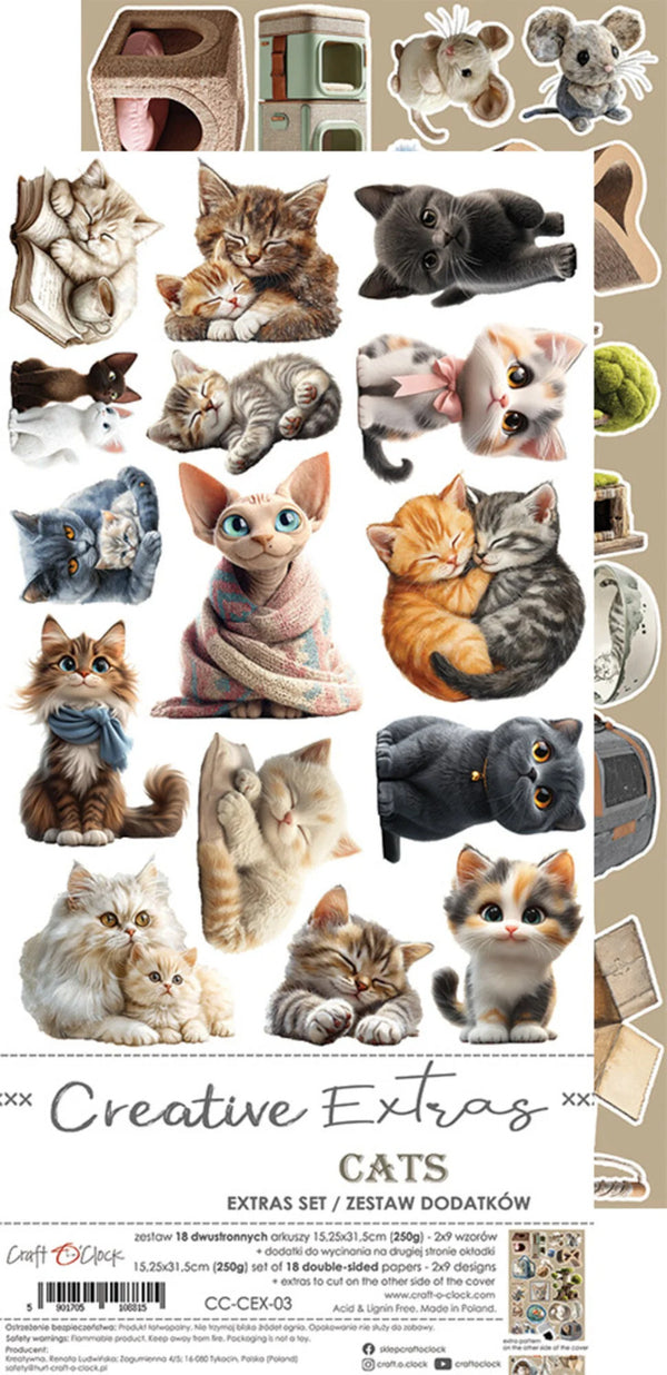 Craft O'Clock Creative Extras Set Mix - Lovely Pets