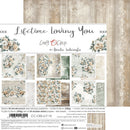 Product packaging for 'Lifetime Loving You' paper set by Craft O'Clock with floral designs and wooden textures.