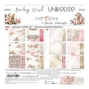 Craft paper set for baby girl with floral and teddy bear designs, featuring 'Baby Girl Universe' branding.
