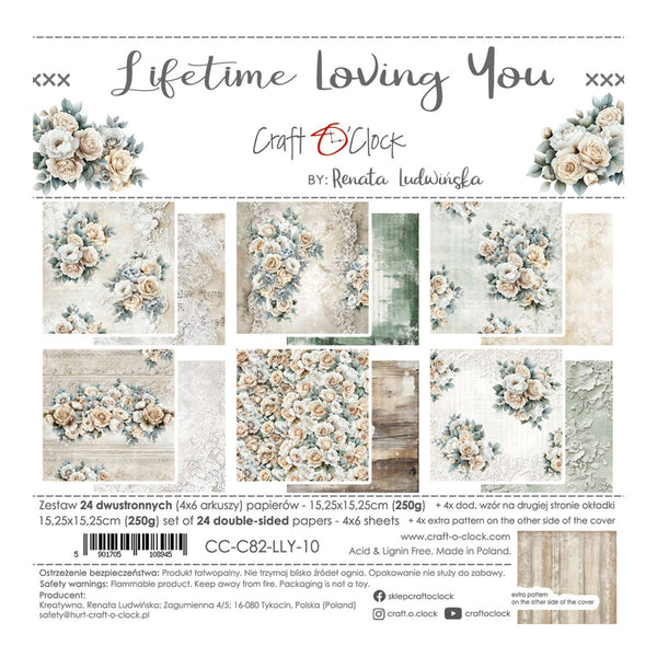 Product packaging for 'Lifetime Loving You' by Craft O'Clock with floral and wooden design elements.
