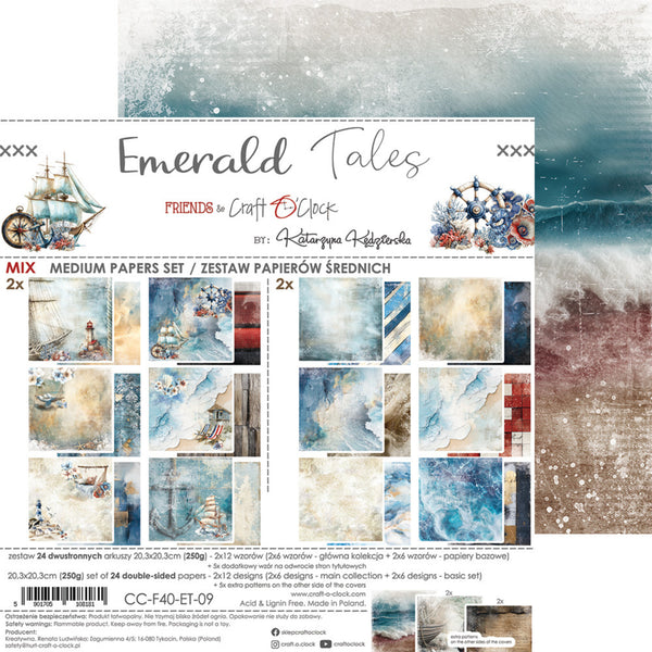 Craft O'Clock Emerald Tales 8"x8" Medium Papers Set