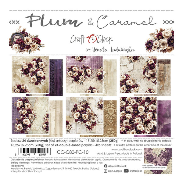 Craft O'Clock Plum & Caramel 6"×6" Paper Set