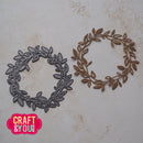 Two leaf wreath cutters on a textured surface with 'Craft & You' logo.