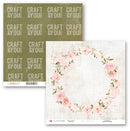 Two sheets of paper with 'Craft & You' branding, one green and one with floral design.