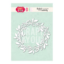 White leaf wreath die on a light green background with 'Craft & You' branding.