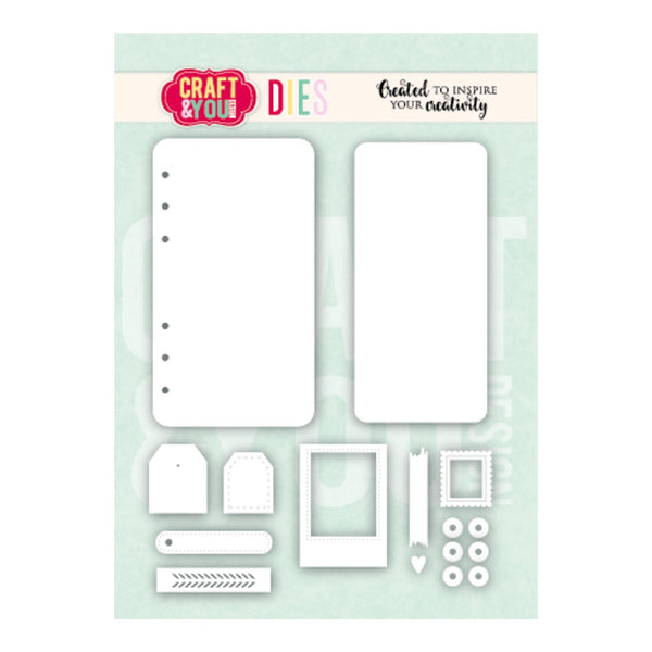 Set of die-cut shapes on a light green background with 'Craft & You' branding.