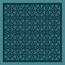 Decorative panel with geometric pattern on a teal background