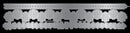 Decorative metal lace strip with intricate patterns on a white background