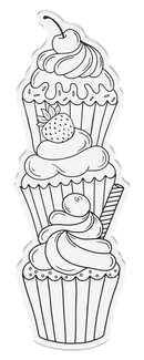 Crafter's Companion Vertical Edge Stamp & Metal Die Set - Cupcake Stack