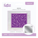 Metal dies with purple and white polka dot pattern packaging, featuring Crafter's Companion branding.