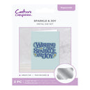 Metal die set packaging with 'Wishing You Sparkle and Joy' text on a light blue card, featuring Crafter's Companion branding.