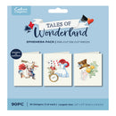 Tales of Wonderland ephemera pack with pre-cut die-cut pieces on a blue background