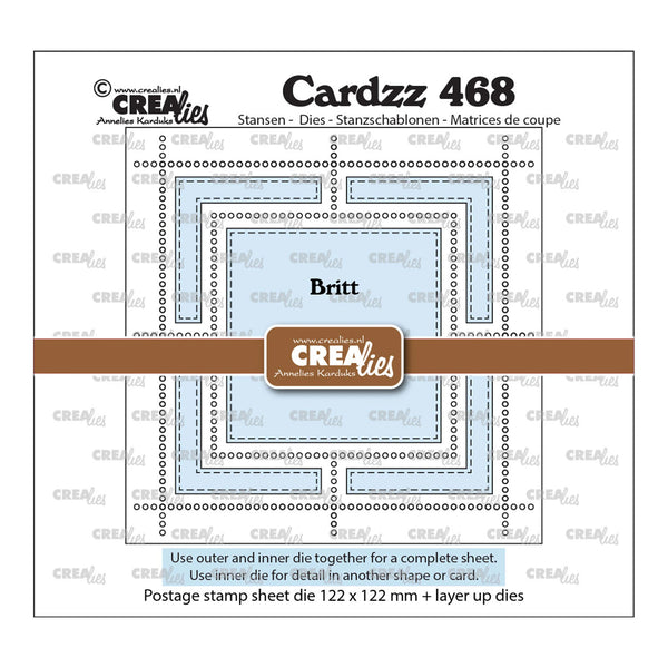 Crea-bles Cardzz 468 die set with instructions on a white background