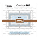 Crea-bles Cardzz 465 die set with dimensions and usage instructions on a white background