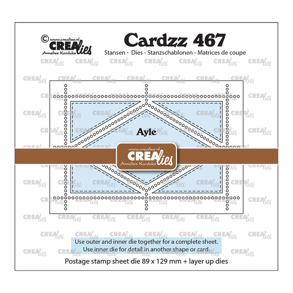 Crea-Relies Cardzz 467 die set with detailed design on a white background