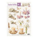 Packaging of Creative Cut Outs with floral and candle designs on a white background