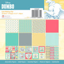 Card making pad with Dumbo design featuring colorful papers and a cartoon elephant on a blue background.