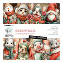 Collage paper pad with Christmas-themed illustrations featuring animals and gnomes.