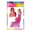 Jane Davenport clear stamp set with two illustrated women on a colorful background