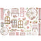 Stamperia Cardstock Ephemera Adhesive Paper Cut Outs - Roseland