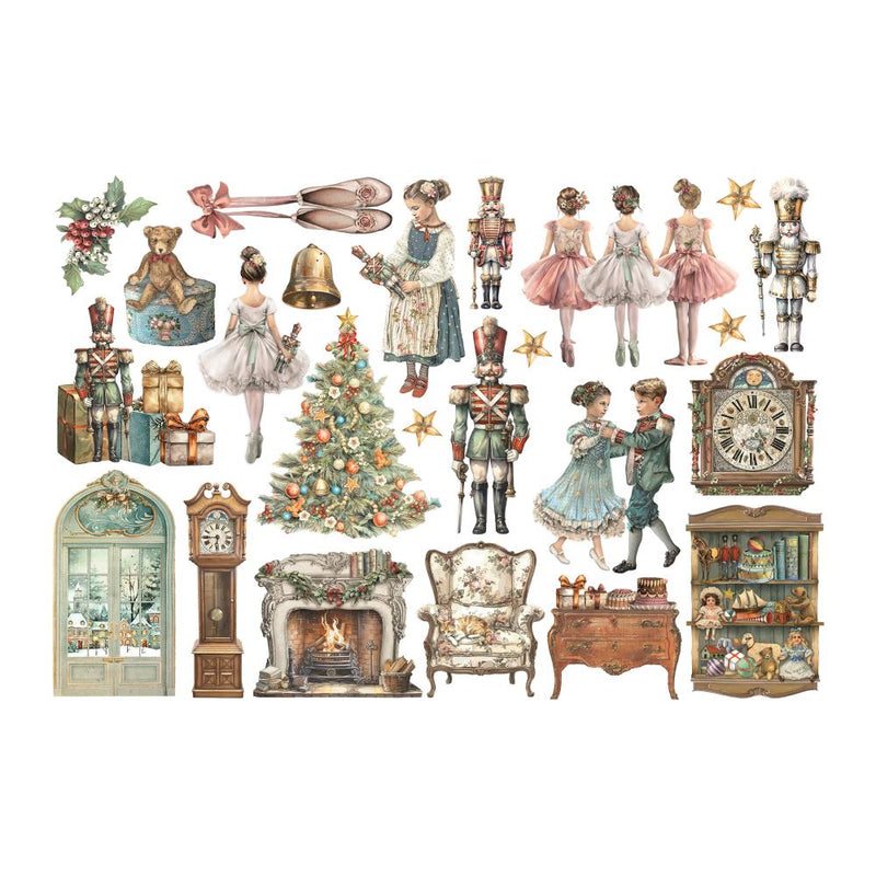 Stamperia Cardstock Ephemera Adhesive Paper Cut Outs - The Nutcracker