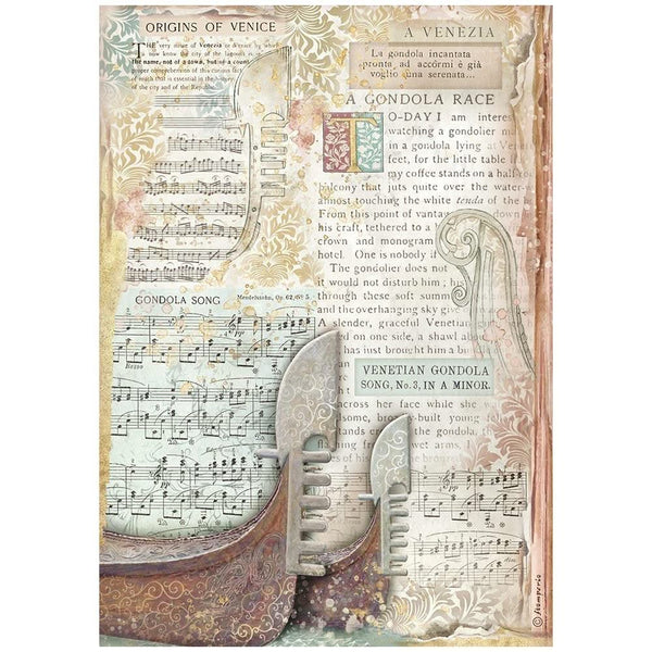 Stamperia Rice Paper A4 6/Pkg - Venice City of Art
