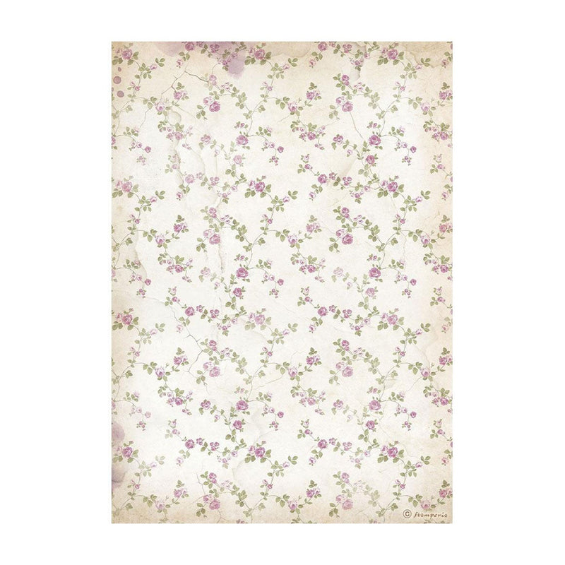 Stamperia Rice Paper Sheet A4 - Lavender - Little Flowers Background*