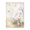 Stamperia Rice Paper Sheet A4 - Lavender - Bunny