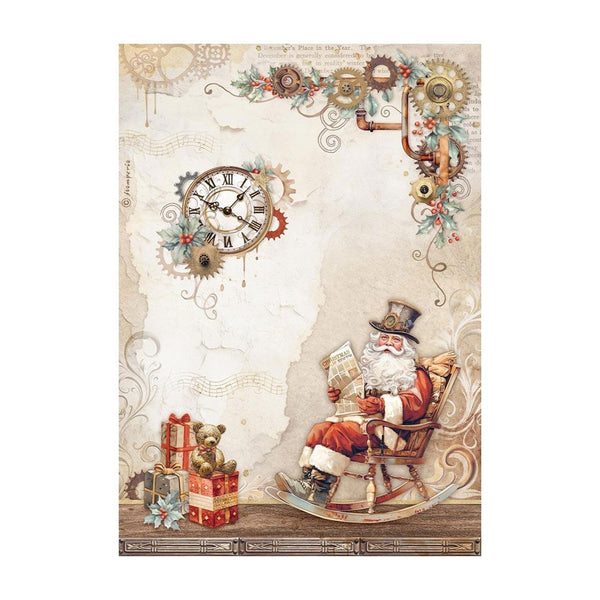 Stamperia Rice Paper Sheet A4 - Gear Up For Christmas - Santa Claus