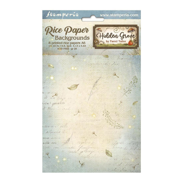 Stamperia Assorted Rice Paper Backgrounds A6 8/Sheets - Hidden Grove