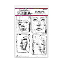 Dina Wakley Media Cling Stamp Set 6" x 9" - Collaged Portraits