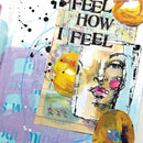 Dina Wakley Media Cling Stamp Set 6" x 9" - Collaged Portraits