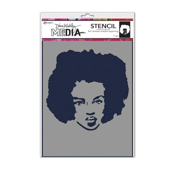 Dina Wakley Media Stencil 6" x 9" - Proud Woman