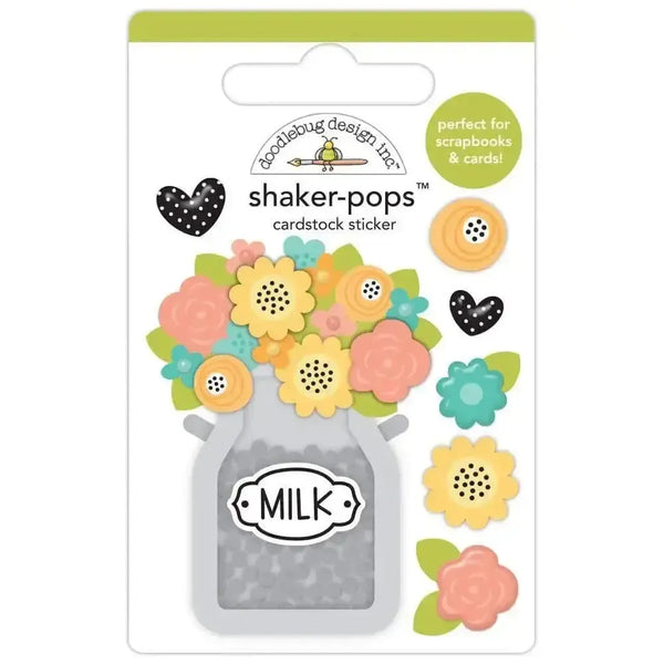 Doodlebug Shaker-Pops 3D Sticker Cream Of The Crop, Farmhouse*
